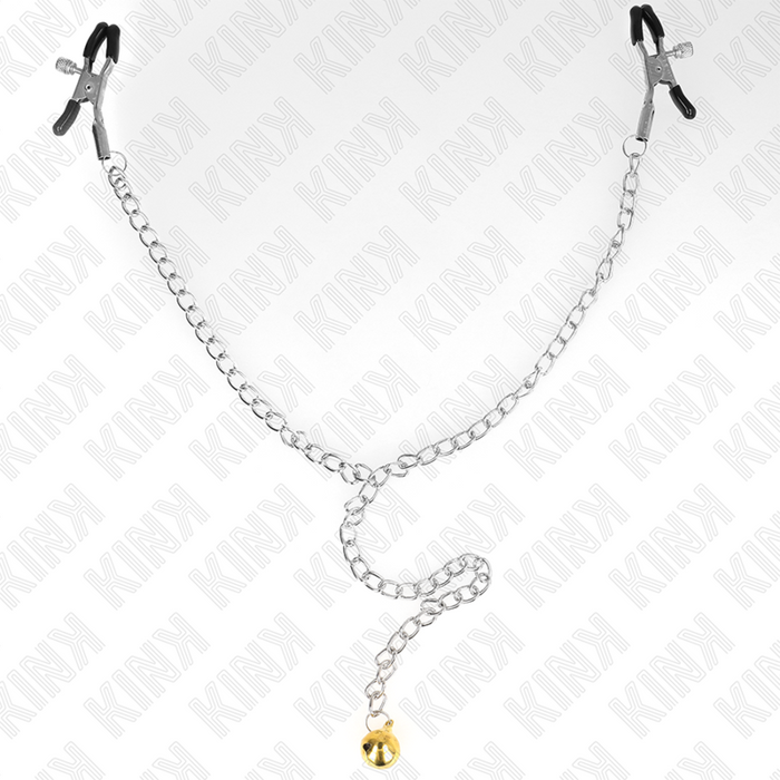 Kink - Pinzas Para Pezones Con Campana Dorado Y Cadena 30 Cm