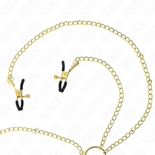 Kink - Pinzas Para Pezones Y Clítoris 4 Enganches Ajustable Dorado