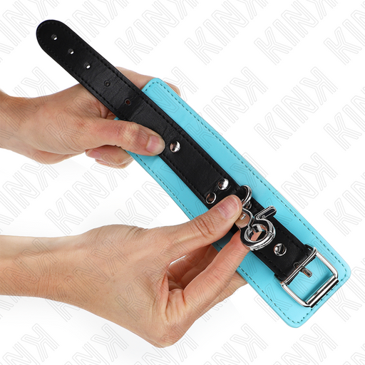 Kink - Muñequeras Con Cierre Premium Negro / Azul Ajustable 21-28 Cm X 5.5 Cm
