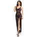 Chilirose - Cr 4723 Babydoll Largo & Tanga Negro L
