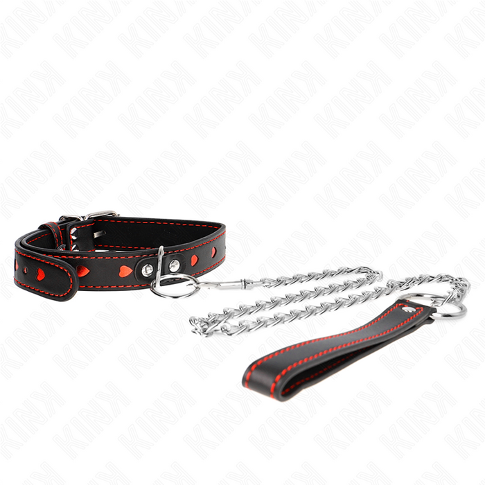 Kink - Collar Con Correa 65 Cm Detalles Corazón 52.5 X 2.5 Cm