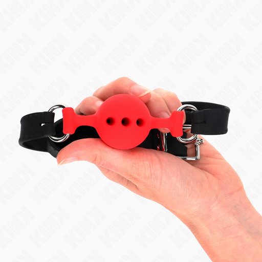 Kink - Mordaza 55 X 2 Cm De Bola 4 Cm De Silicona Completa Talla S Rojo Ajustable 35-51 Cm