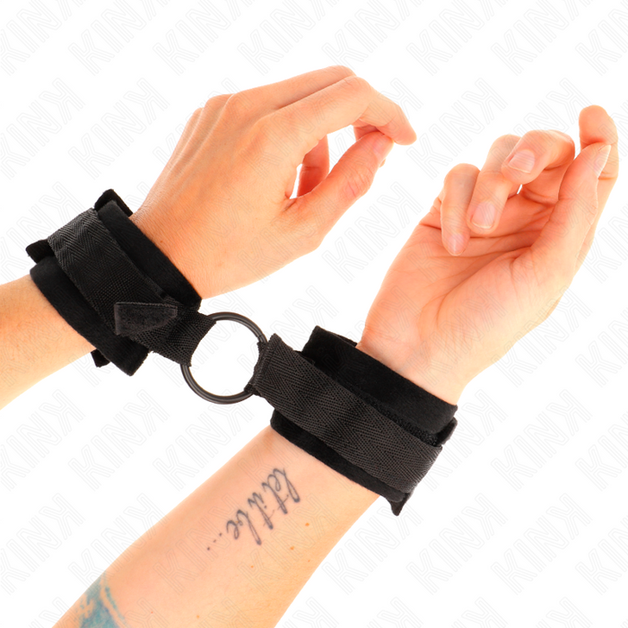 Kink - Muñequeras 25 Cm Para Principiantes Con Anilla 4 Cm Negro Ajustable 15-25 Cm