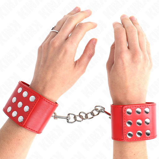 Kink - Muñequeras Con Cierre A Presión Ajustable Rojo 19-24 Cm X 5.5 Cm