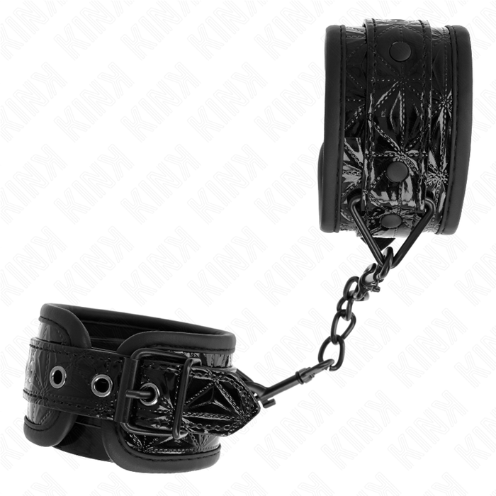 Kink - Muñequeras Con Patrón De Diamantes Negro Ajustable 17-26 Cm X 5.5 Cm