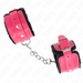 Kink - Muñequeras Forradas Premium Negro Con Correa Fucsia Ajustable 17-29 Cm X 6 Cm