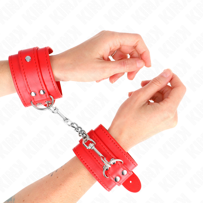 Kink - Muñequeras Sencillas Rojo Ajustable 20-23 Cm X 5.5 Cm