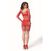 Passion - Bs 105 Bodystocking Rojo Talla Única