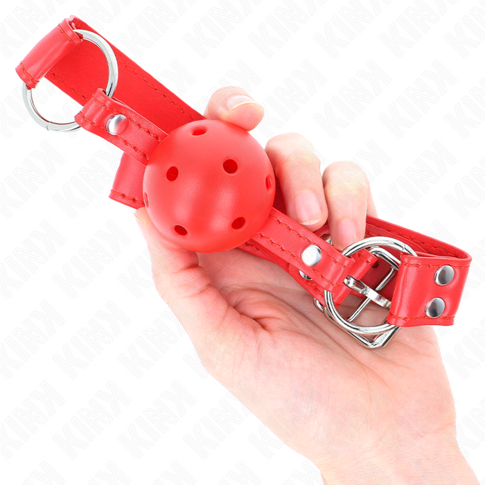 Kink - Mordaza De Bola 4.5 Cm Dura Hueca Rojo Completa 62 X 2 Cm
