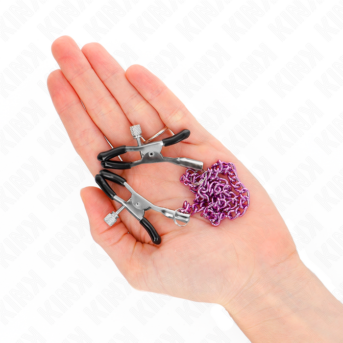 Kink - Pinzas Para Pezones Con Cadena De Bolas Violeta 30 Cm