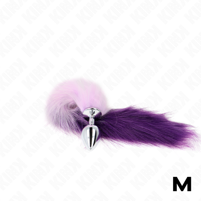 Kink - Plug Anal Talla M 8 X 3.5 Cm Con Cola Sintética 40 Cm Violeta