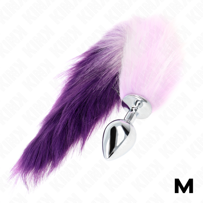 Kink - Plug Anal Talla M 8 X 3.5 Cm Con Cola Sintética 40 Cm Violeta