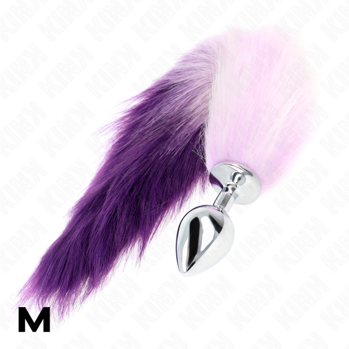 Kink - Plug Anal Talla M 8 X 3.5 Cm Con Cola Sintética 40 Cm Violeta