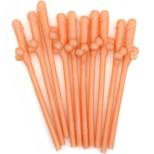 Diablo Picante - 10 Pajitas Forma De Pene