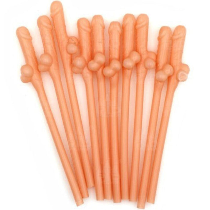Diablo Picante - 10 Pajitas Forma De Pene