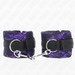 Kink - Muñequeras Cortas De Encaje Terciopelo Y Unión De Nylon Violeta/negro 23 X 6.5 Cm