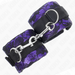 Kink - Muñequeras Cortas De Encaje Terciopelo Y Unión De Nylon Violeta/negro 23 X 6.5 Cm