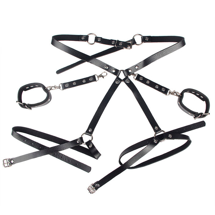 Subblime - 953690 Esposas Con Cinturón Bondage Negro Talla Única