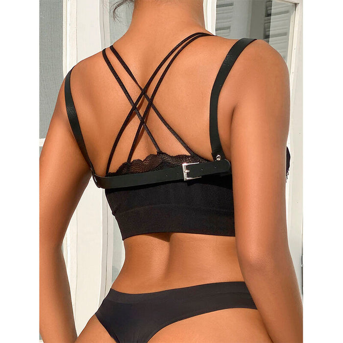 Subblime - 953713 Cinturón De Bondage Punk Hebilla Metal Negro Talla Única