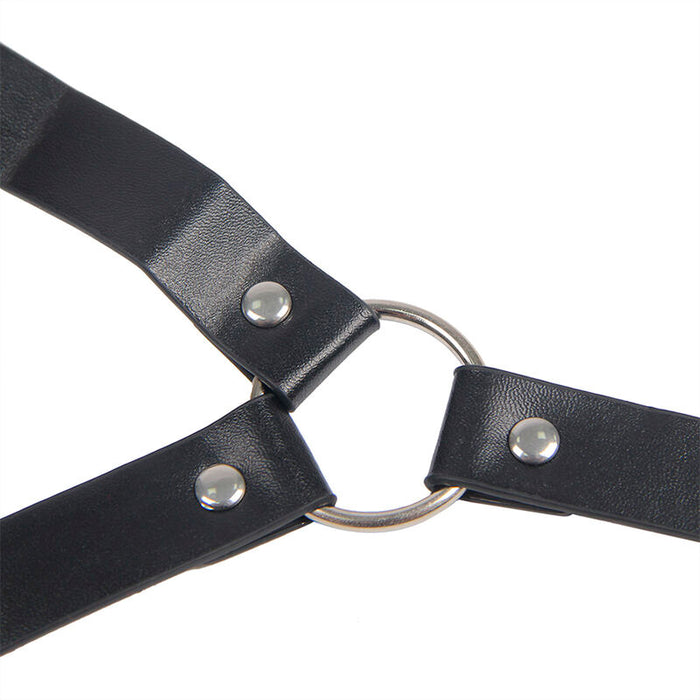 Subblime - 953720 Pinzas Para El Pecho Con Correa De Cuero Bondage Negro Talla Única