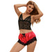 Subblime - 953959 Pijama Sexy Saten Y Encaje Negro/rojo S/m