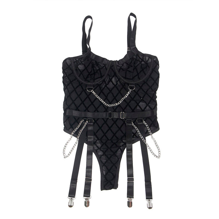 Subblime - 954277 Body Con Cadenas + Ligueros Negro L/xl