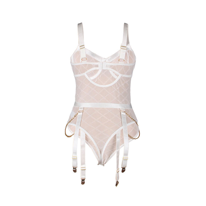 Subblime - 954291 Body Con Cadenas + Ligueros Blanco L/xl