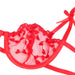 Subblime - 954321 Sujetador + Tanga + Ligueros Estampado De Corazones Rojo S/m