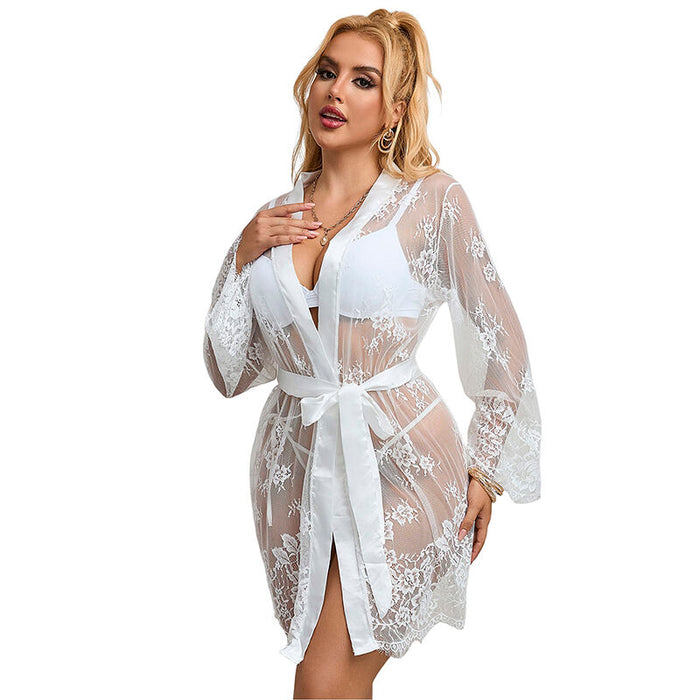 Subblime - 954369 Camisón De Manga Larga Con Diseño Floral Blanco S/M
