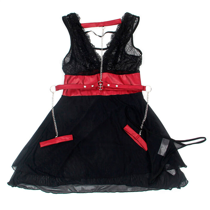 Subblime - 954420 Vestido Bondage De Encaje Negro S/m