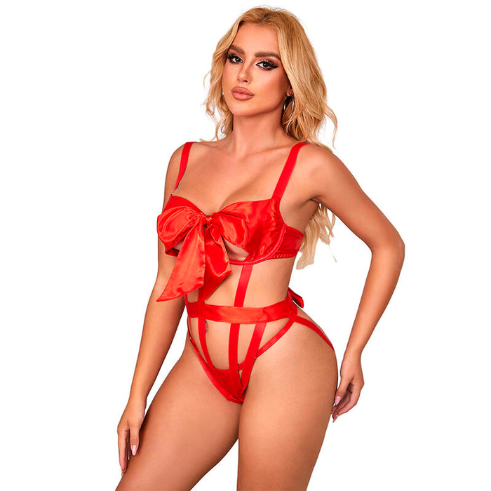 Subblime - 954475 Body Sexy Calado Con Lazo Rojo L/xl
