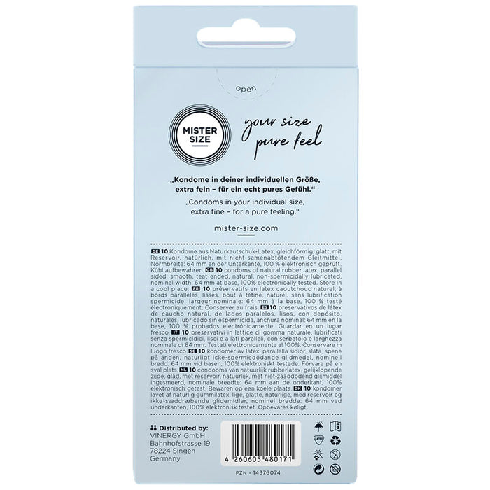 Mister Size - Preservativos Talla Xxl 64 Mm (10 Unidades)