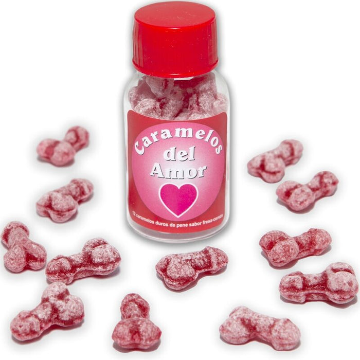 Bote De 12 Caramelos Forma De Pene Sabor Frutas