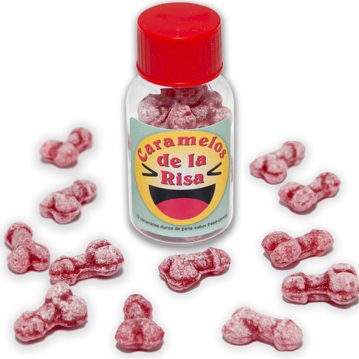 Bote 12 Caramelos Forma Pene Sabor Frutas