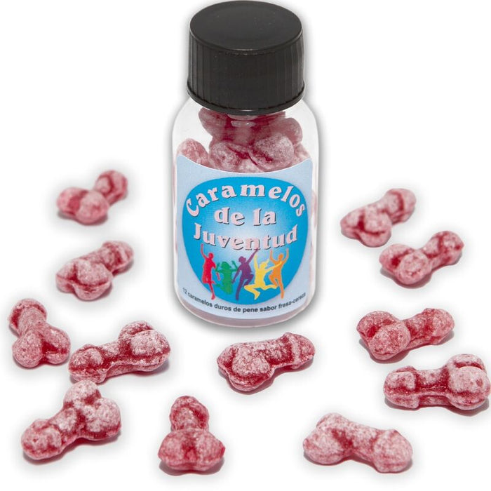 Bote 12 Caramelos Forma Pene Sabor Frutas