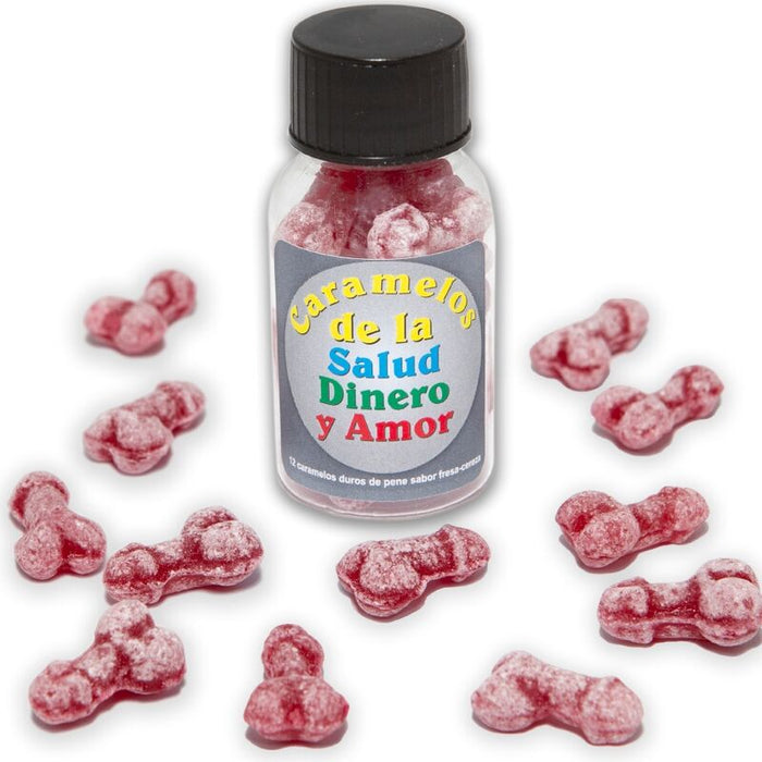 Bote 12 Caramelos Forma Pene Sabor Frutas
