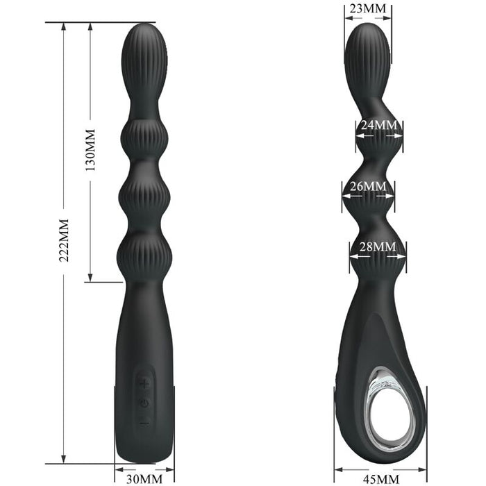 Pretty Love - Federer Vibrador Anal 12 Vibraciones Negro