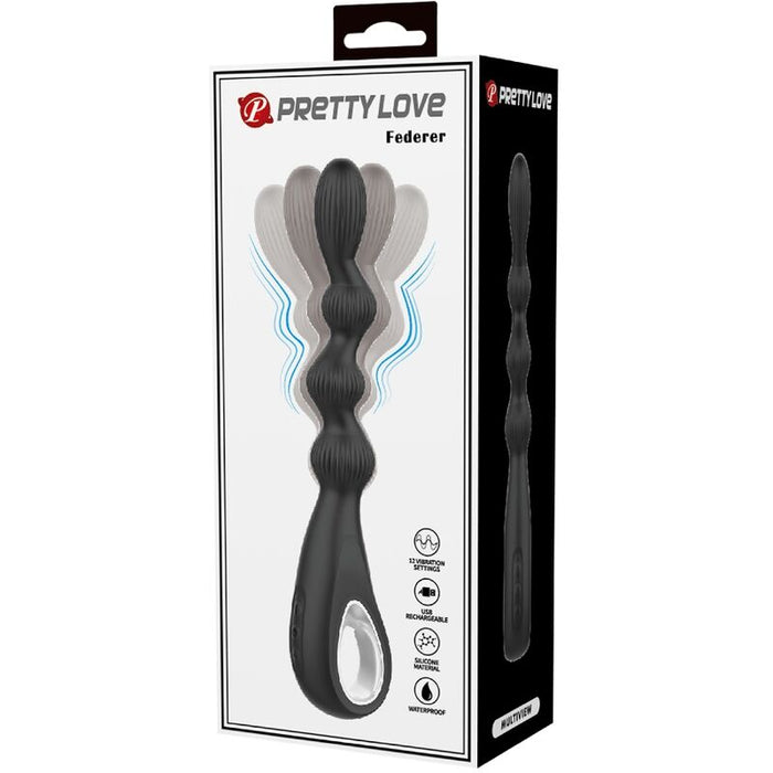 Pretty Love - Federer Vibrador Anal 12 Vibraciones Negro
