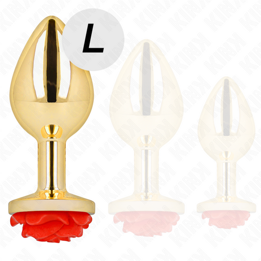 Kink - Plug Anal Dorado Rosa Roja Talla L