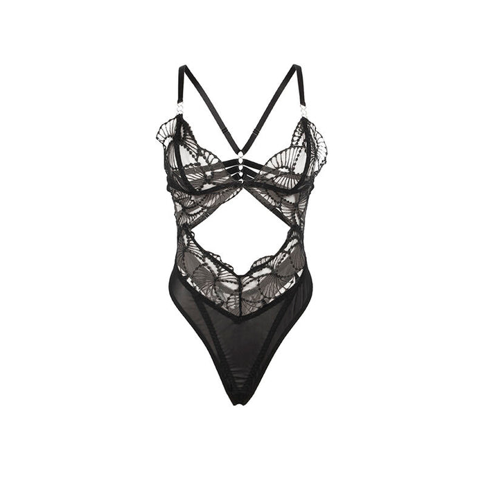 Subblime - 955229 Body Transparente Con Encaje Hueco Negro L/xl