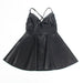 Subblime - 955373 Vestido Con Tirantes De Cuero Negro S/m
