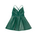 Subblime - 955434 Vestido Con Tirantes De Cuero Verde S/m