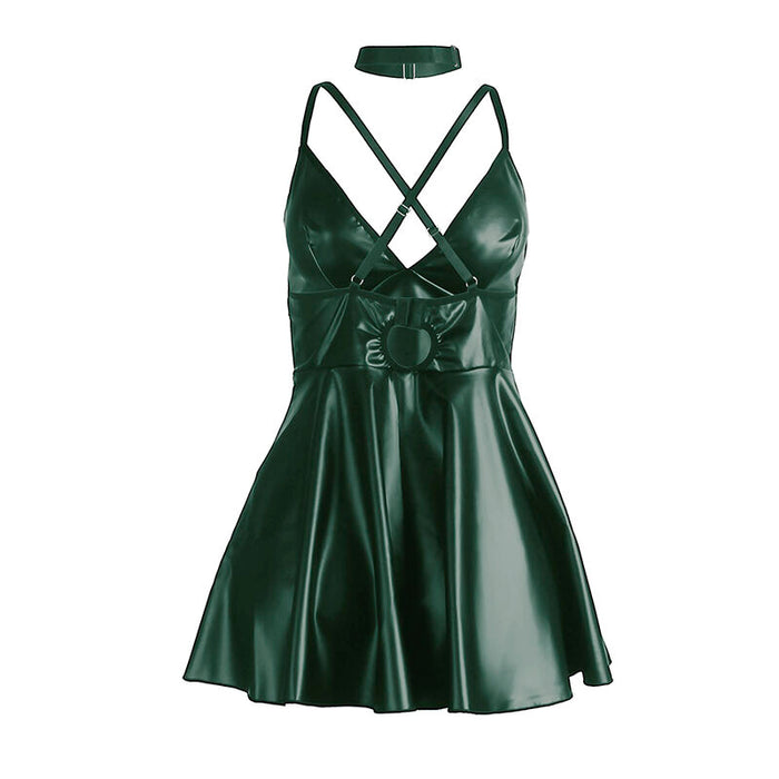 Subblime - 955441 Vestido Con Tirantes De Cuero Verde L/xl