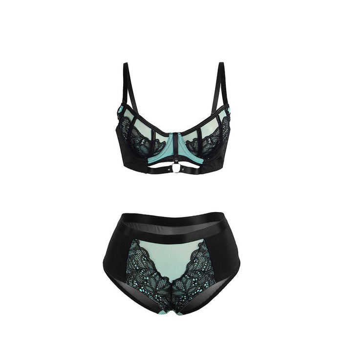 Subblime - 955557 Conjunto Sujetador Con Cremallera De Malla De Charol Verde S/m