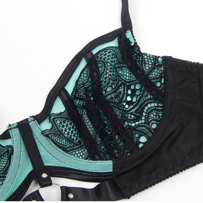 Subblime - 955564 Conjunto Sujetador Con Cremallera De Malla De Charol Verde L/xl