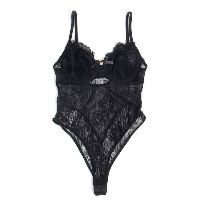 Subblime - 955618 Body De Encaje Con Cierre Inferior Negro S/m