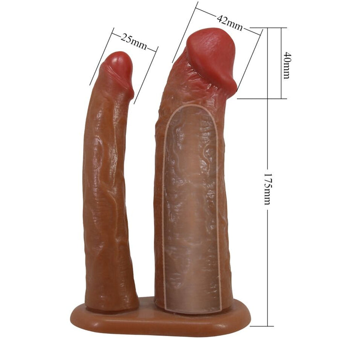 Pretty Love - Yairon Funda Para Pene Doble Con Extensión De 4 Cm Mulato