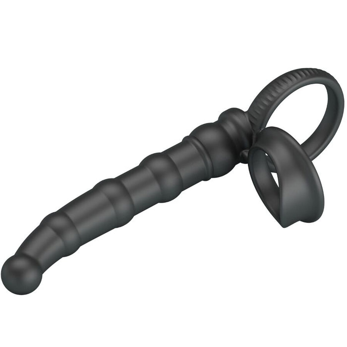Pretty Love - Tatum Anillo Vibrador Pene Con Plug 10 Vibraciones Negro