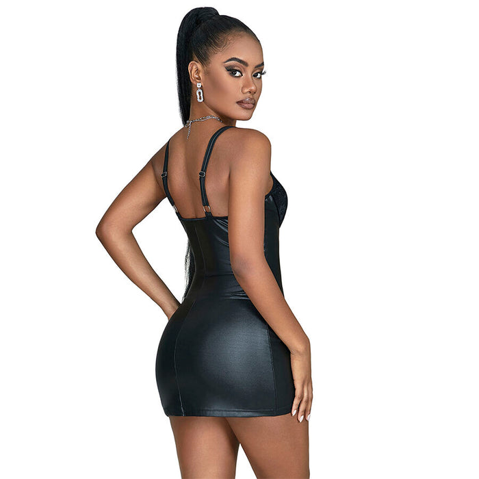 Subblime - 957575 Vestido De Cuero Con Cremallera Negro L/xl