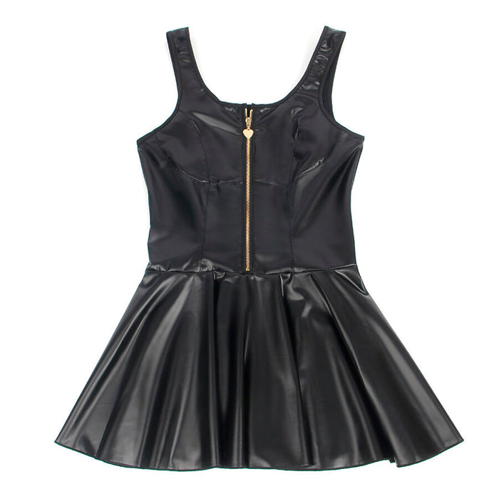 Subblime - 957667 Vestido De Cuero Con Cremallera De Corazón Negro S/m